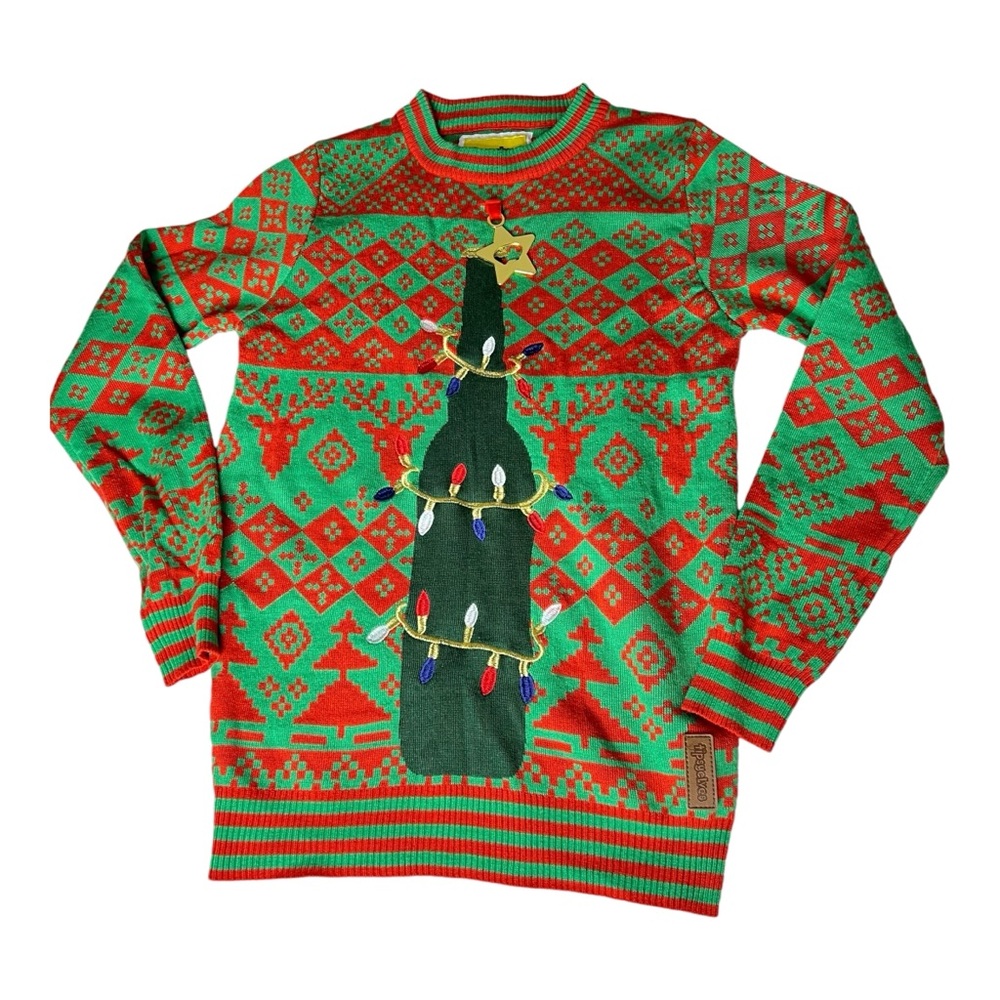 Tipsy Elves Men’s Bottle Opener Ugly Christmas Party Holiday Sweater